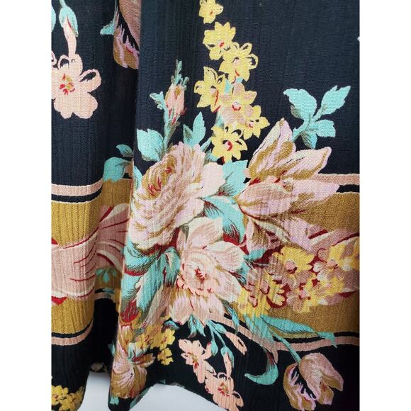 Vintage 90s Ms Interpret Womens Pants Wide Leg Crop High Rise Floral Pleated 12 - Picture 2 of 11